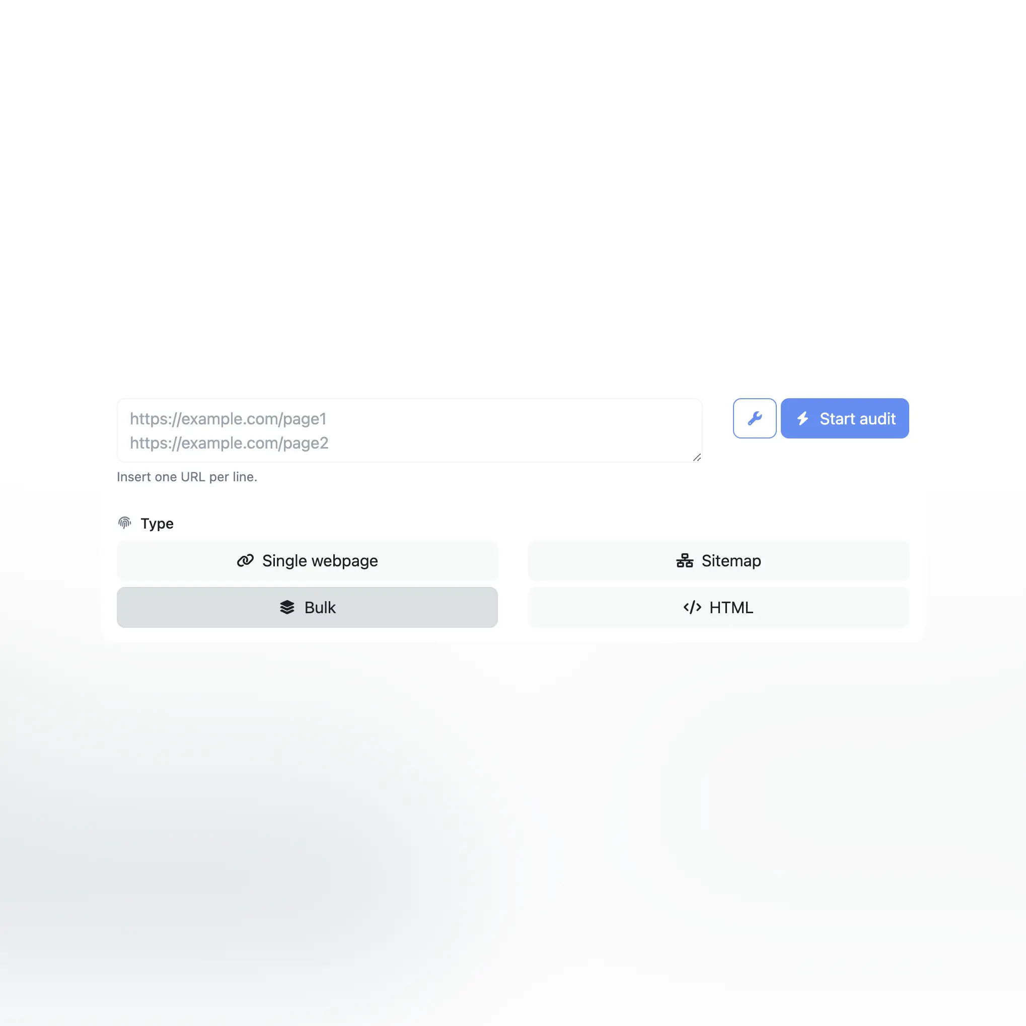 Képernyőkép az alkalmazás audit generátor űrlapjáról